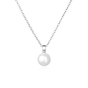 Colier cu perla naturala alba si lantisor argint DiAmanti SK20109P_W-G (Argint 925‰ 2,2 g.)